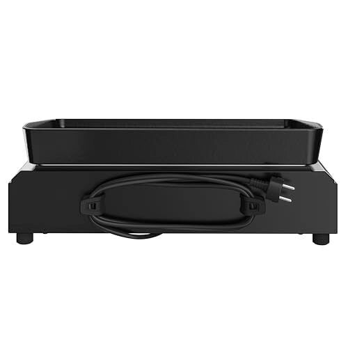 Campingaz 2198523 Plancha Electric 1 XD Barbecue Elettrico Portatile Piastra in Ghisa Smaltata 2100 W con Termostato Regolabile e Vassoio Raccogli Grasso Lavabile in Lavastoviglie colore Nero