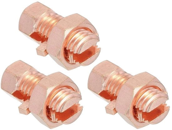 Fermo alluminio a terra con dado in ottone (3 pezzi) per cavi di terra bianchi