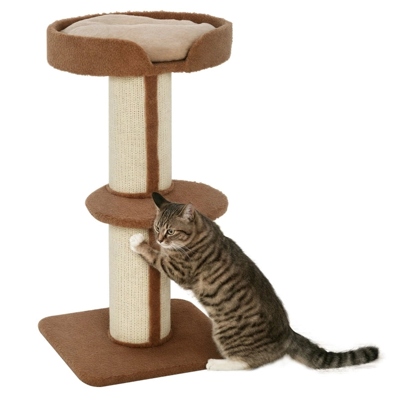 TIRAGRAFFI GATTO 91 cm con piattaforma e cuscino, marrone chiaro