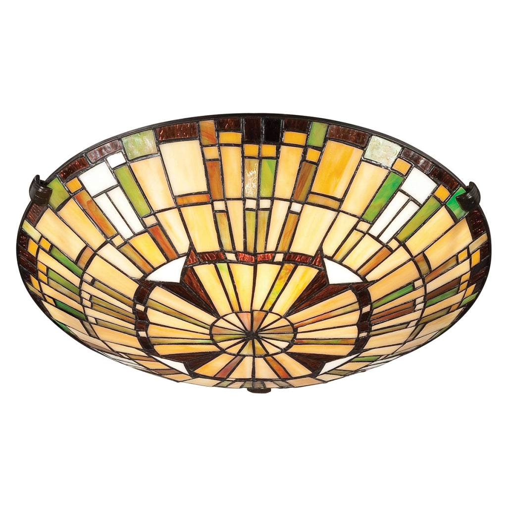 Plafoniera Tiffany multicolore Quoizel Reed 2xE27 60W
