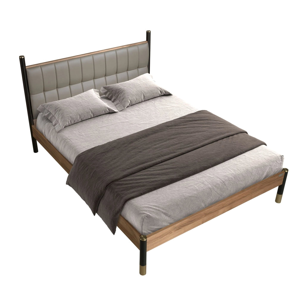 Letto in similpelle grigio scuro