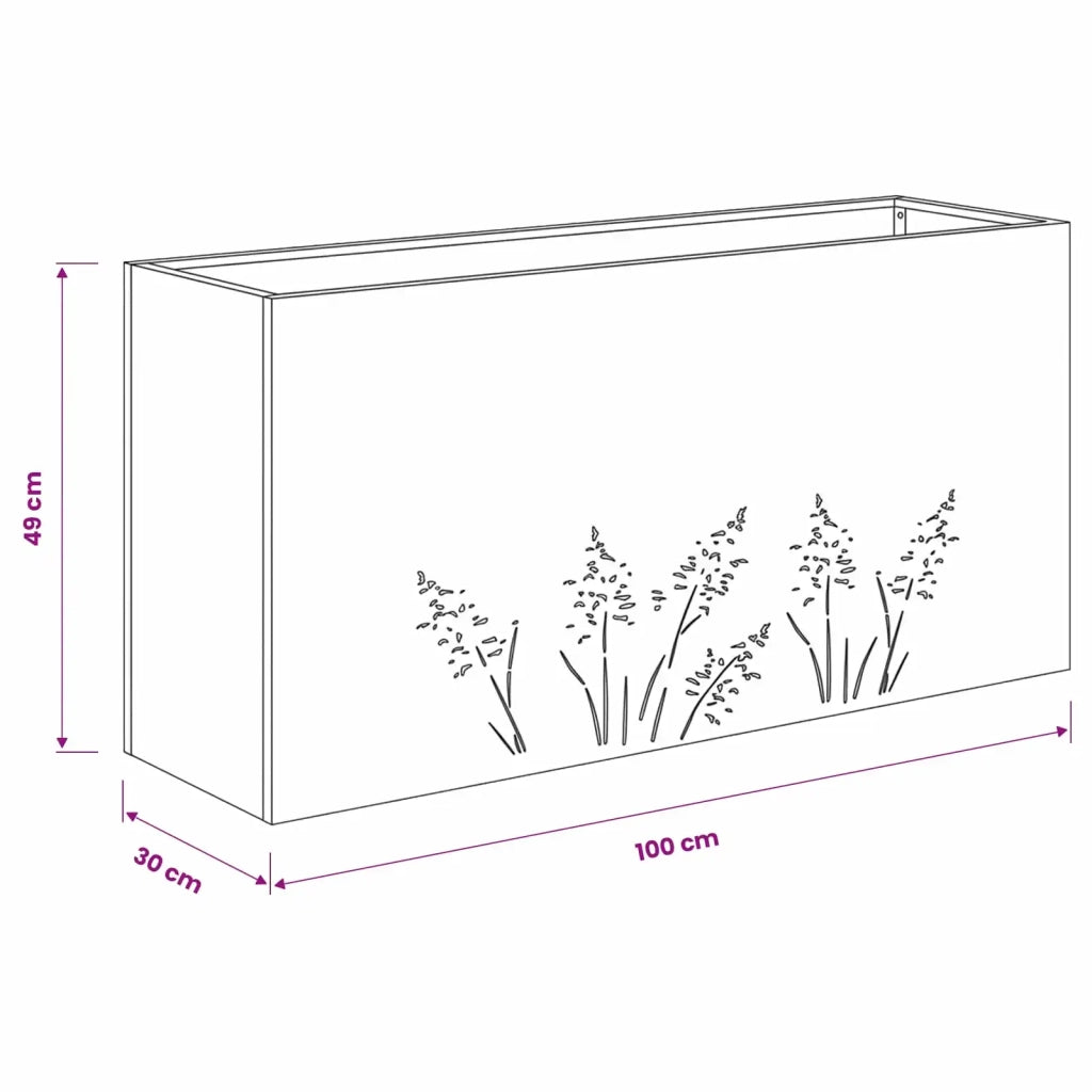 Vaso da giardino Bianco 100 x 30 x 49 cm 8005864