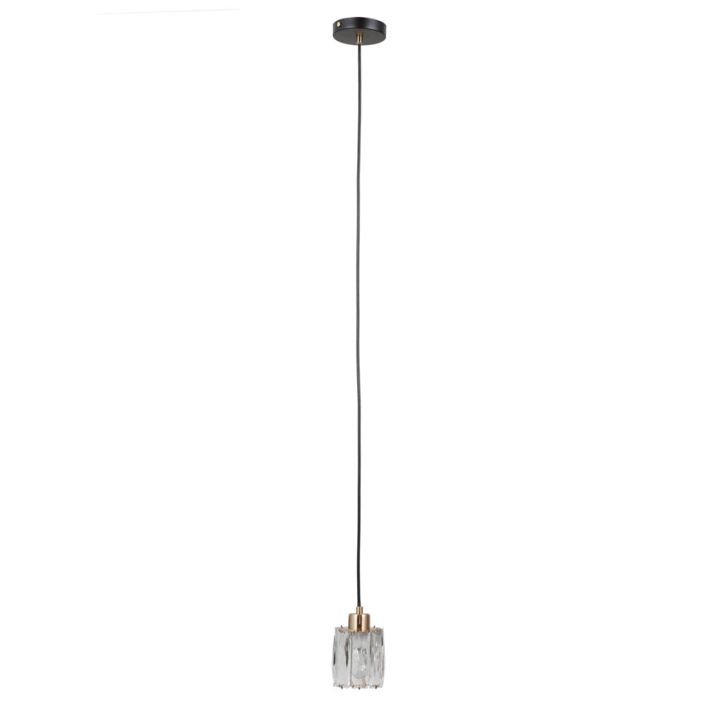Lampada a sospensione TORNO Italux nero-oro cristallo E14