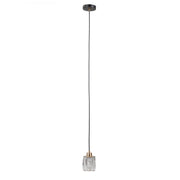 Lampada a sospensione TORNO Italux nero-oro cristallo E14