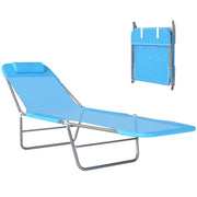 Lettino Prendisole Pieghevole con Schienale Reclinabile ¨C Xylo ¨C Cuscino, 182x56x24.5cm