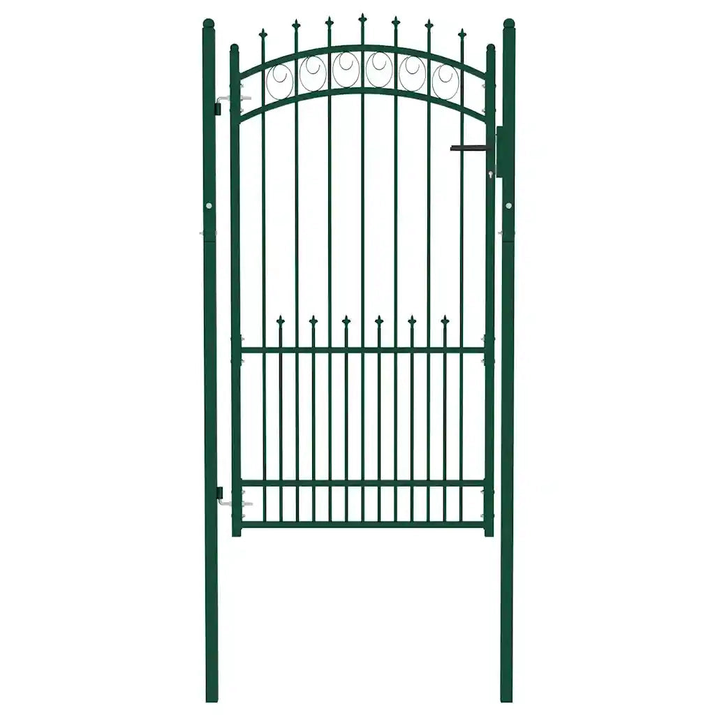 Cancello per recinzione Emmen con punte in acciaio 104x134,5 cm verde 146386