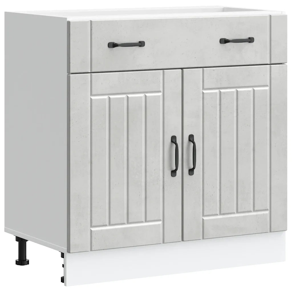 Base da Cucina Lucca Grigio Cemento in Legno Multistrato 853741