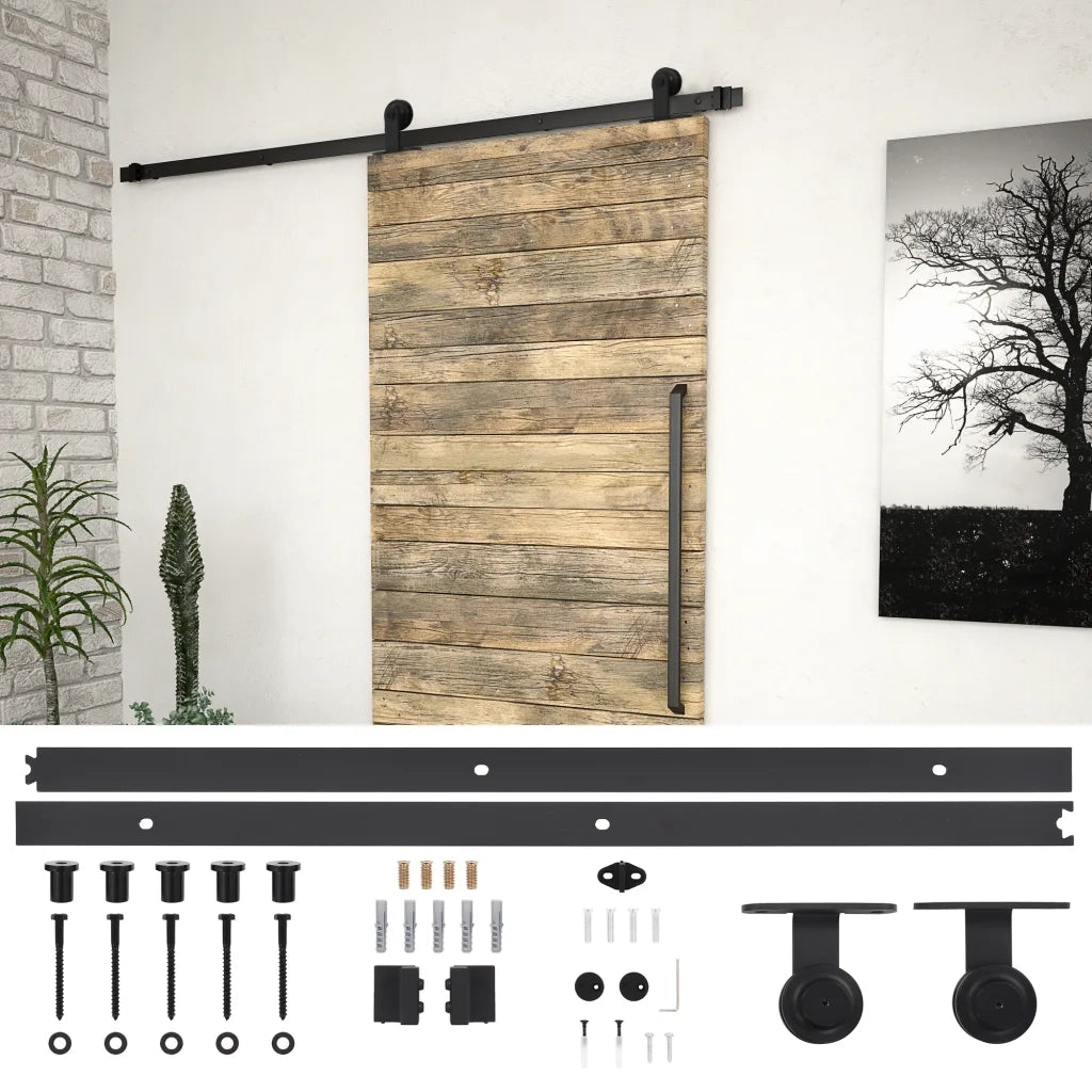 Kit di Binari per Porte Scorrevoli SKIEN 183 cm Acciaio Nero 145262