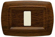 Placca Tondo' 1 Posto Legno Scuro, FEB 2591/LS