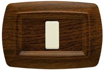 Placca Tondo' 1 Posto Legno Scuro, FEB 2591/LS
