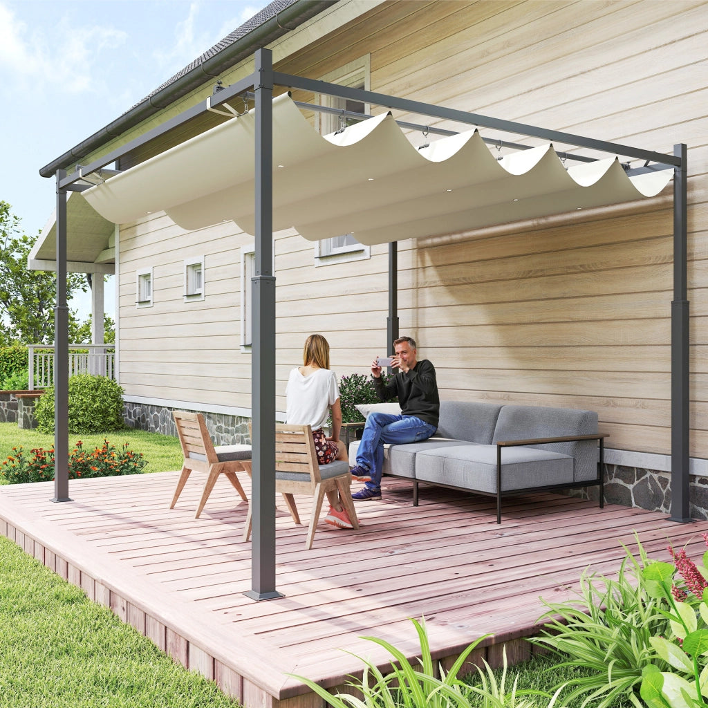 Pergola da giardino ¨C Minimal ¨C 3x3 m, crema, metallo