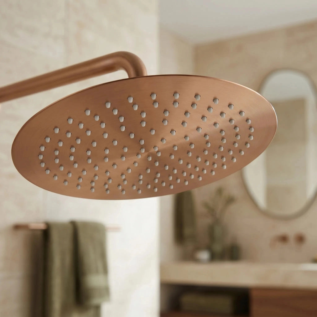 Soffione Doccia Rotondo Rea Js-p014brg 30cm Brush Copper