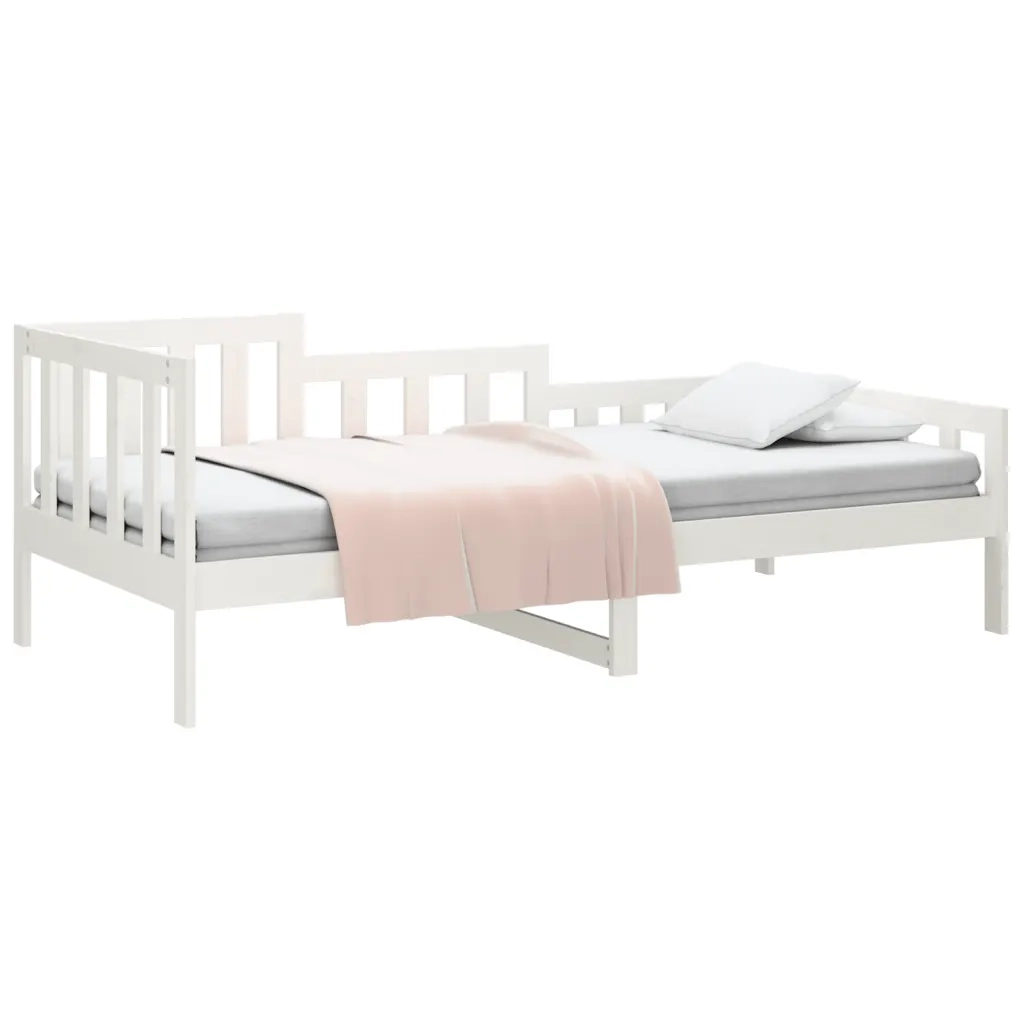 Dormeuse senza Materasso Bianca 80x200 cm Legno Massello Pino