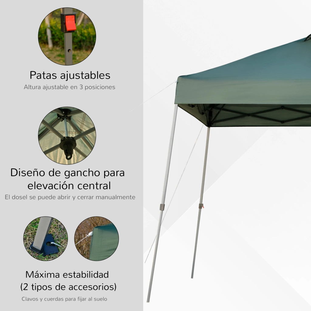 Gazebo pieghevole 3x3m ¨C Minimal ¨C Verde acciaio