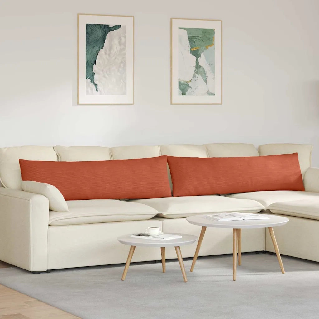 Cuscini da Divano 2 pz-Set di 2 Cuscini per Sofa Rosso Arancio 145 x 40 cm