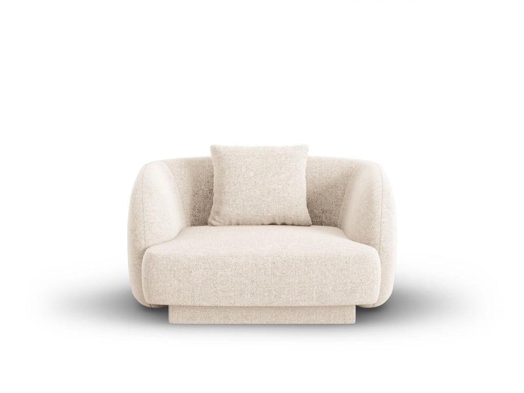 Cosmopolitan Design - Poltrona "Tulum" in ciniglia beige chiaro 