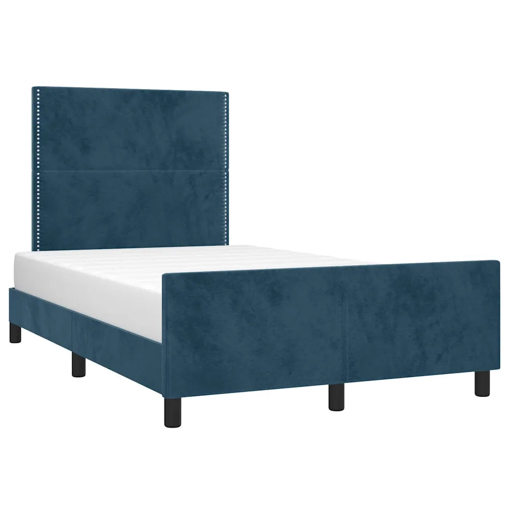 Giroletto senza Materasso Blu Scuro 120x200 cm in Velluto