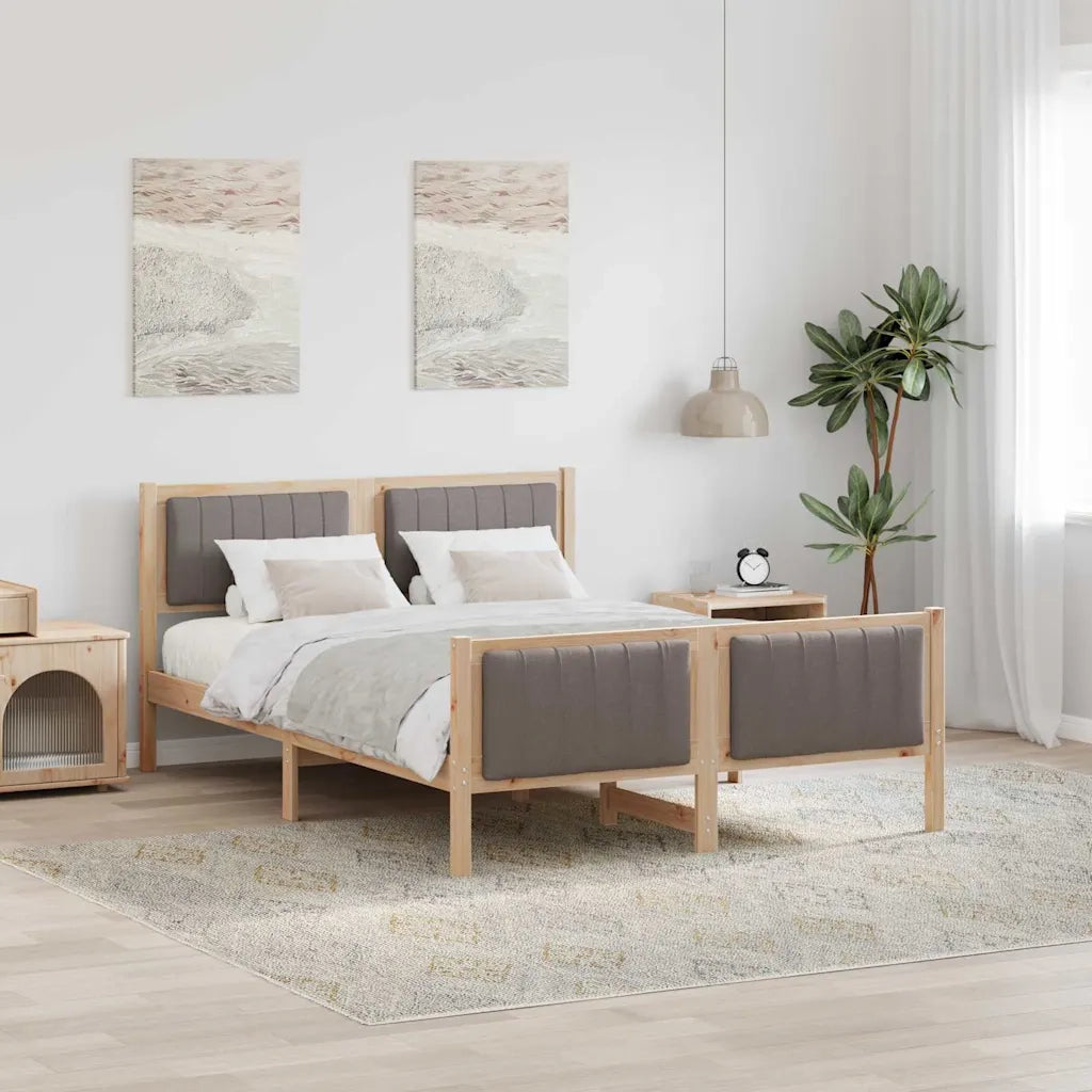 Struttura del letto con testiera-Giroletto con Testiera Marrone e taupe 135 x 190 cm 858508