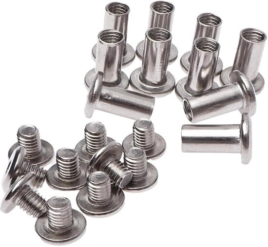 Set di viti per mobili in acciaio inox da 10 pezzi (M5 x 6 mm e M5 x 12 mm) - Vite di giunzione per lettini e sedie per bambini