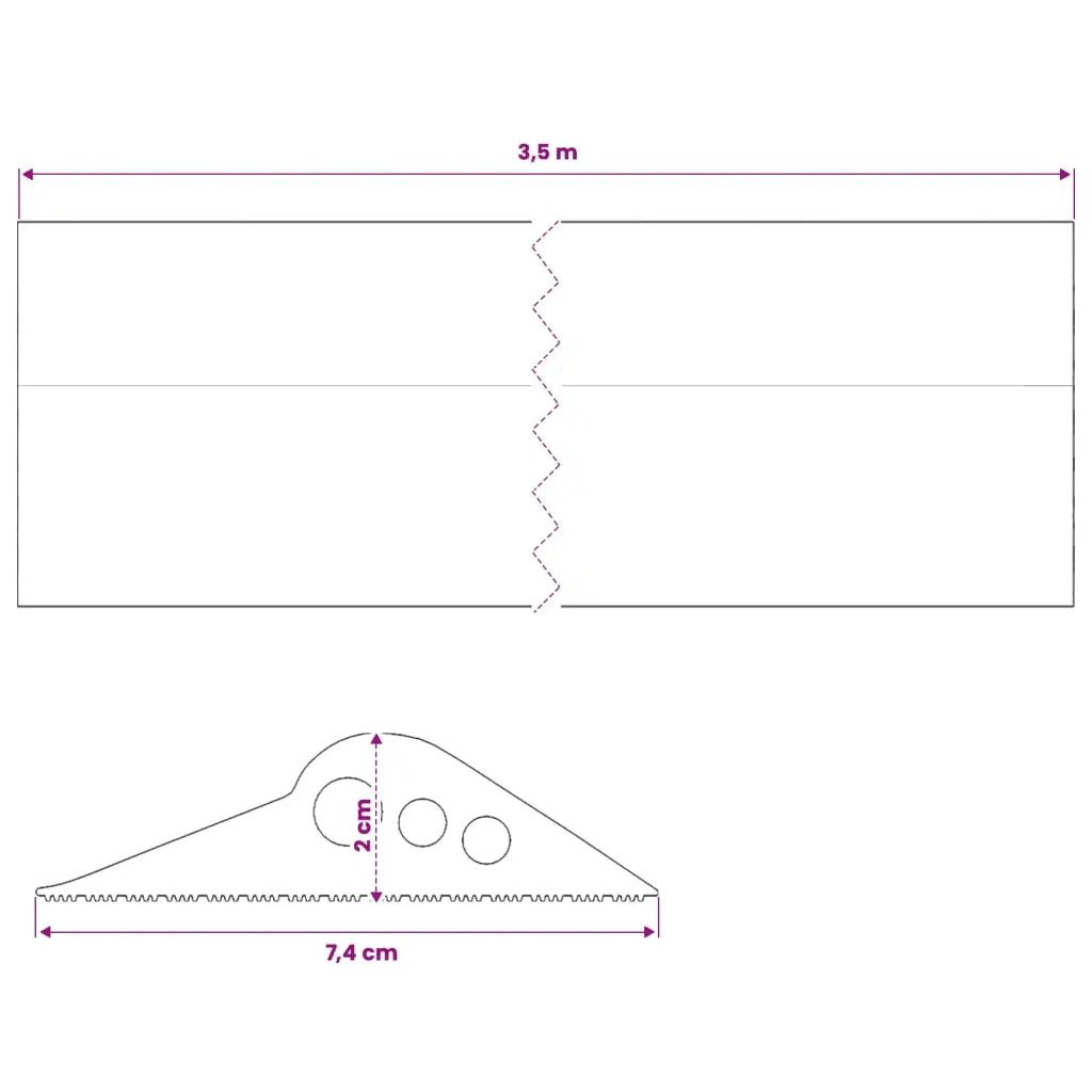 Guarnizione per pavimento del garage Nero 74 x 20 mm 3,5 m 42038267