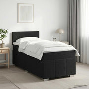 Letto box spring con materasso Nero 90 x 200 cm Tessuto 3451124