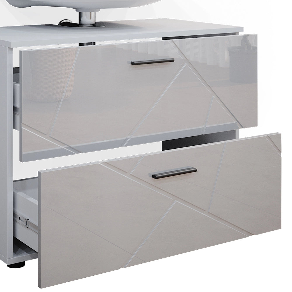 Vicco Set mobili bagno Bianco lucido 2 parti