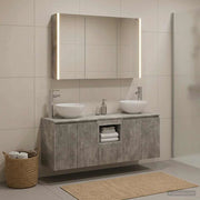Set di Armadi da Bagno 4 pz Grigio Cemento Legno ingegnerizzato 3406346