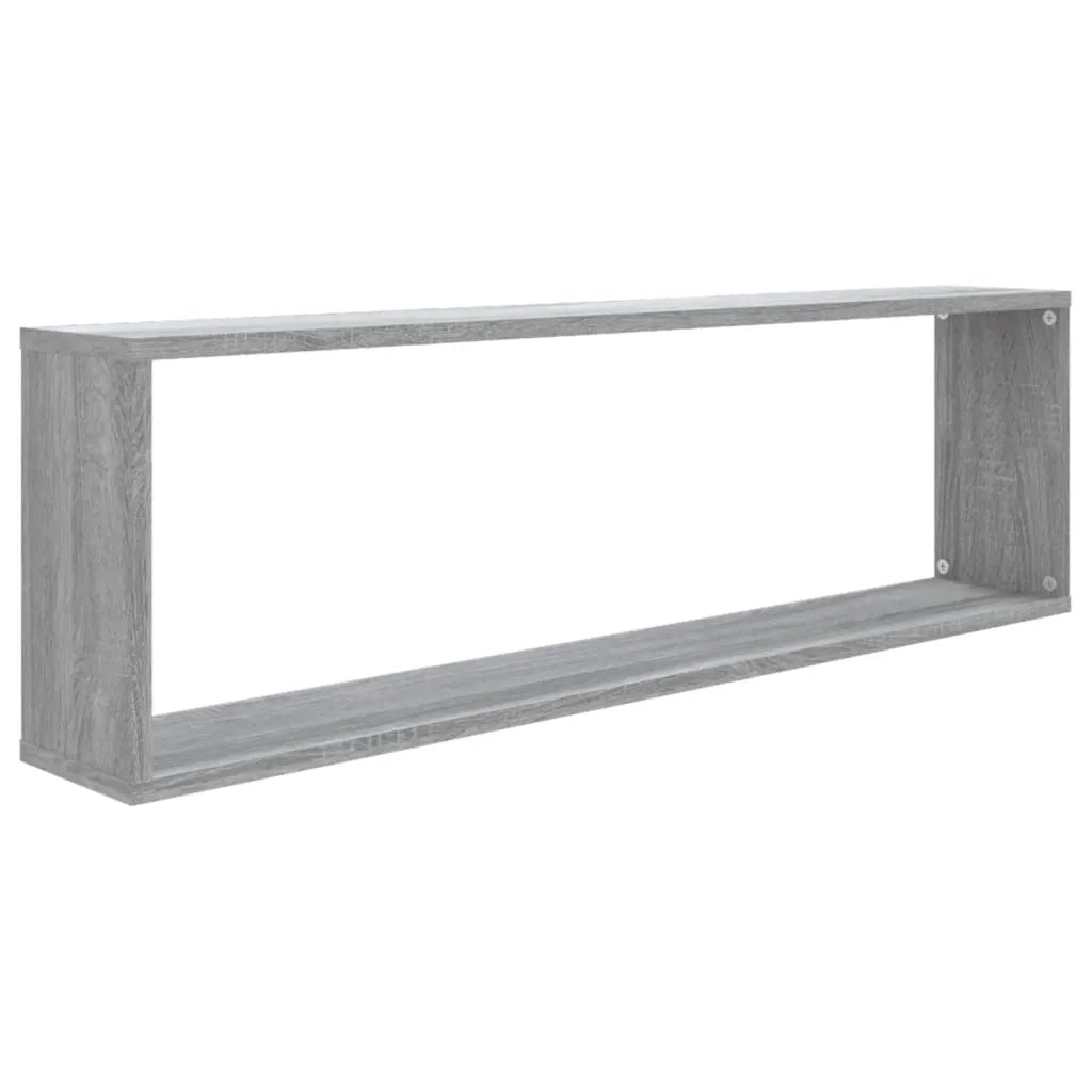 Mensole Cubo Muro 2pz Grigio Sonoma 100x15x30 Legno Multistrato 815909