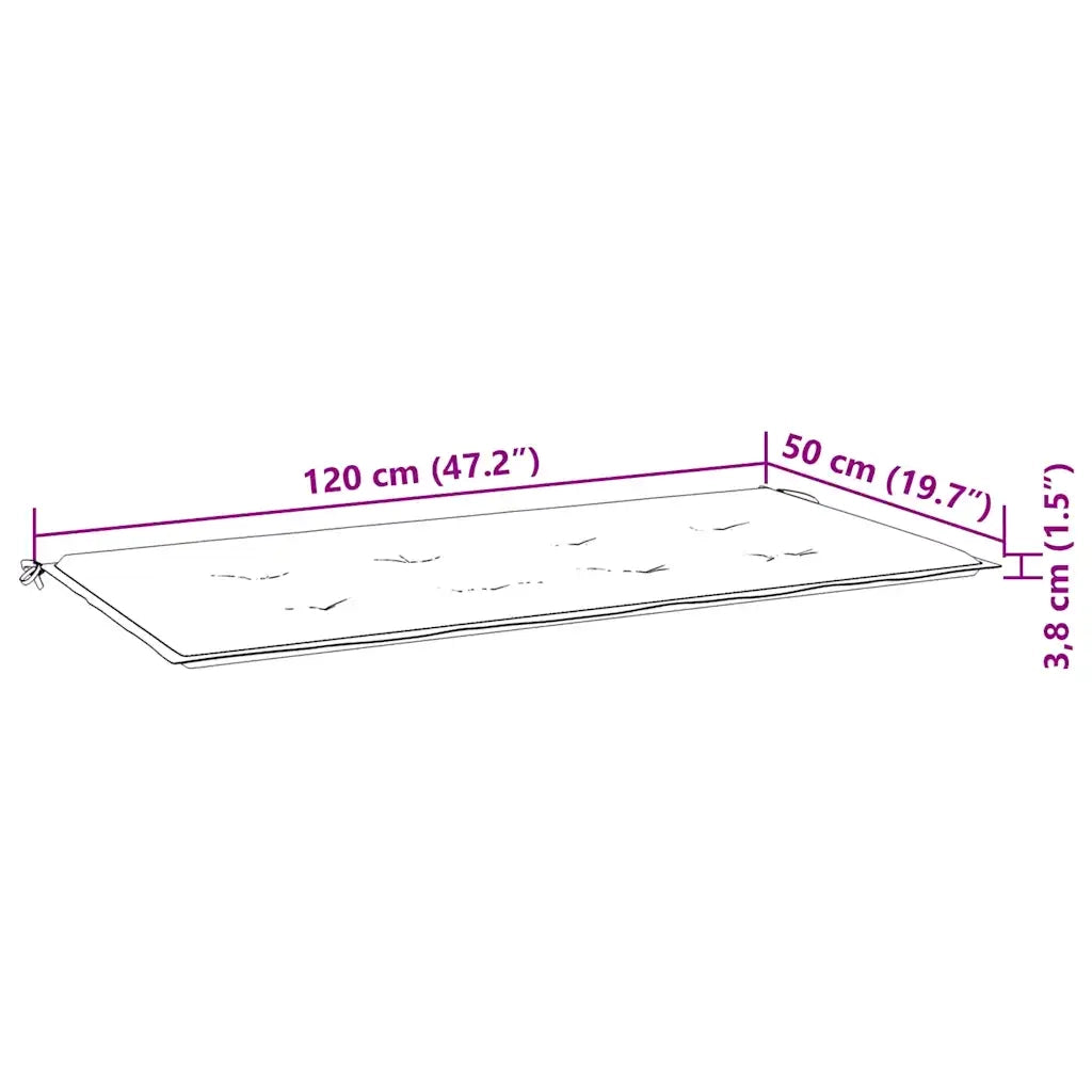 Panca da Giardino con Cuscino 120 cm in Bambù 3063887
