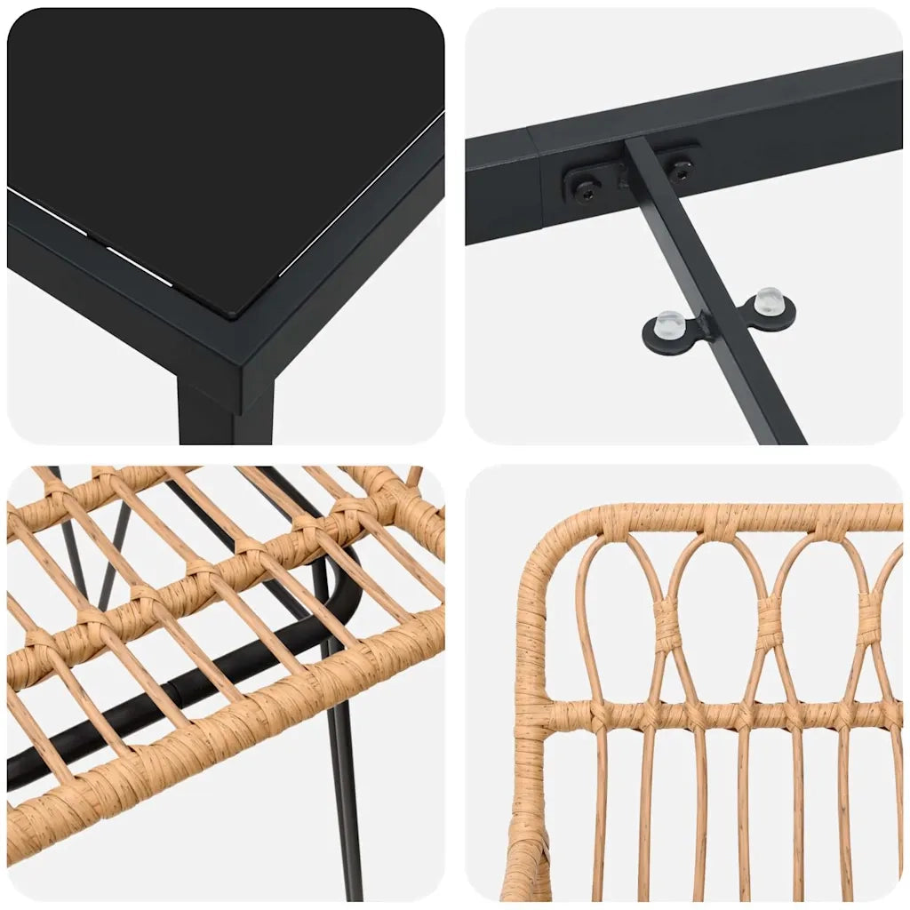 Set da Pranzo per Giardino 9 pcs Marrone 3379183