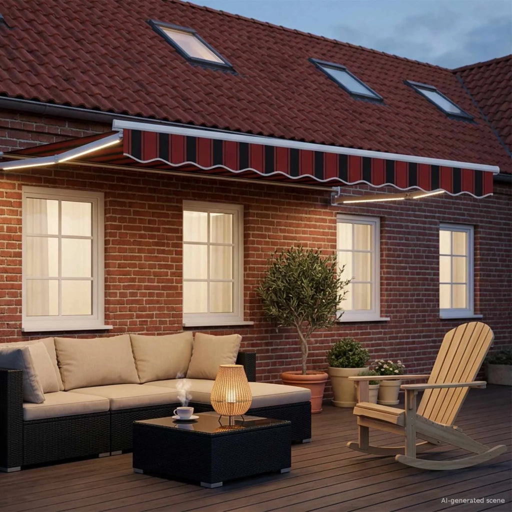 Tenda retrattile manuale con LED 3,5 x 2,5 m 3419269
