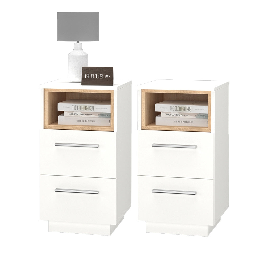 Vicco Comodini camera da letto Bianco 36 x 68 cm Set di 2