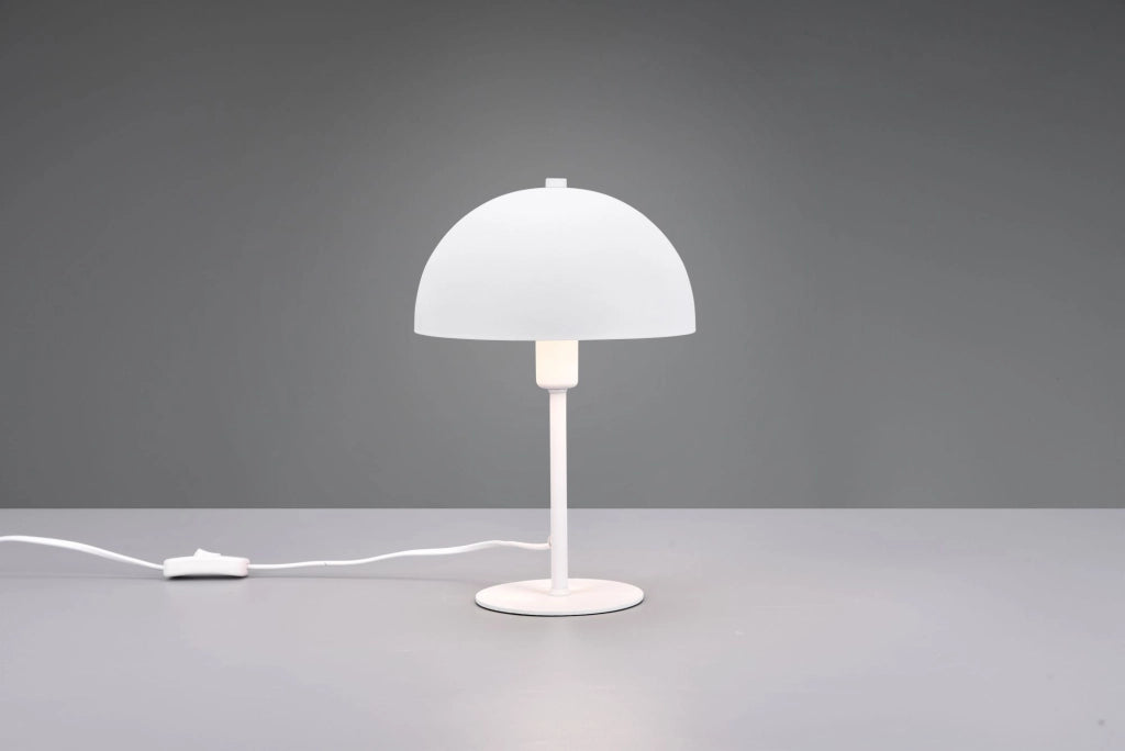 NOLA LAMPADA DA TAVOLO METALLO BIANCO FORMA FUNGO H. 31CM 1 LUCE ATTACCO E14