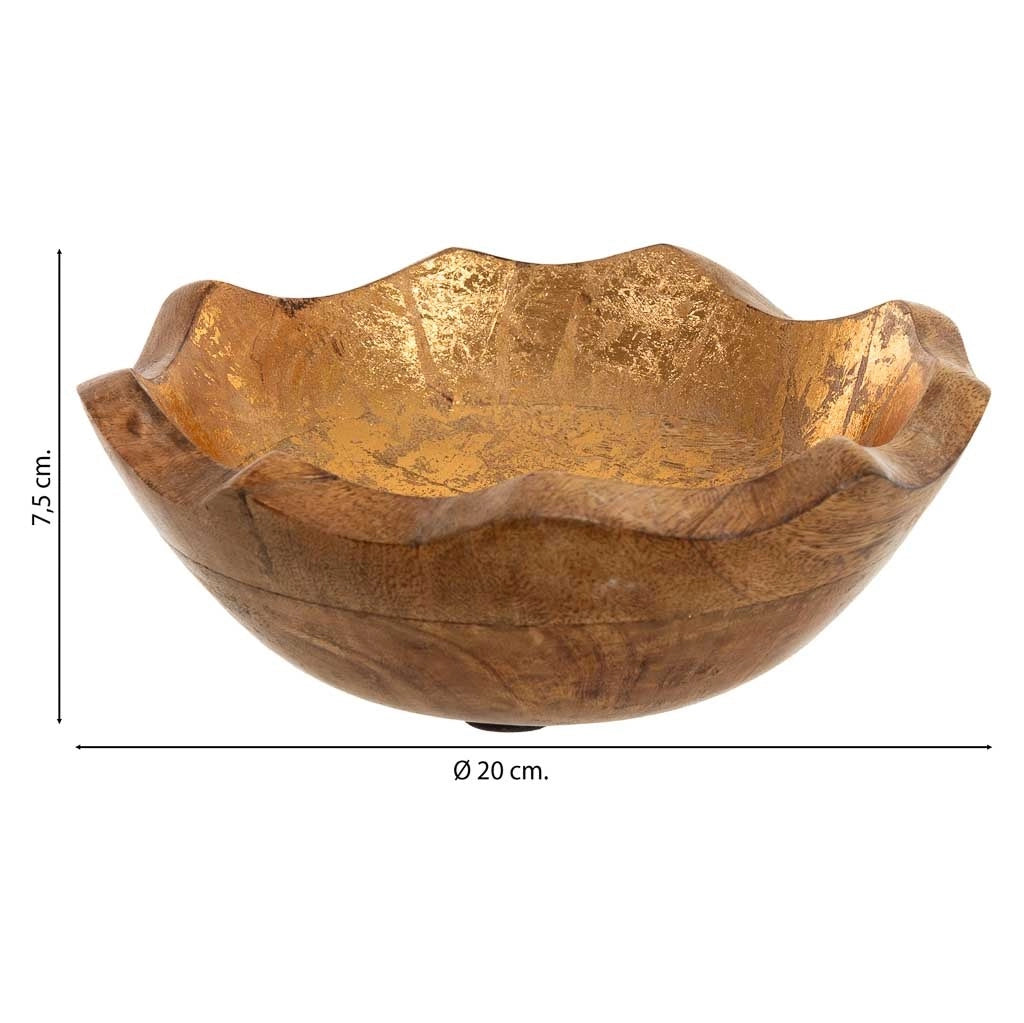 Ciotola in legno rame 30x30x12h cm
