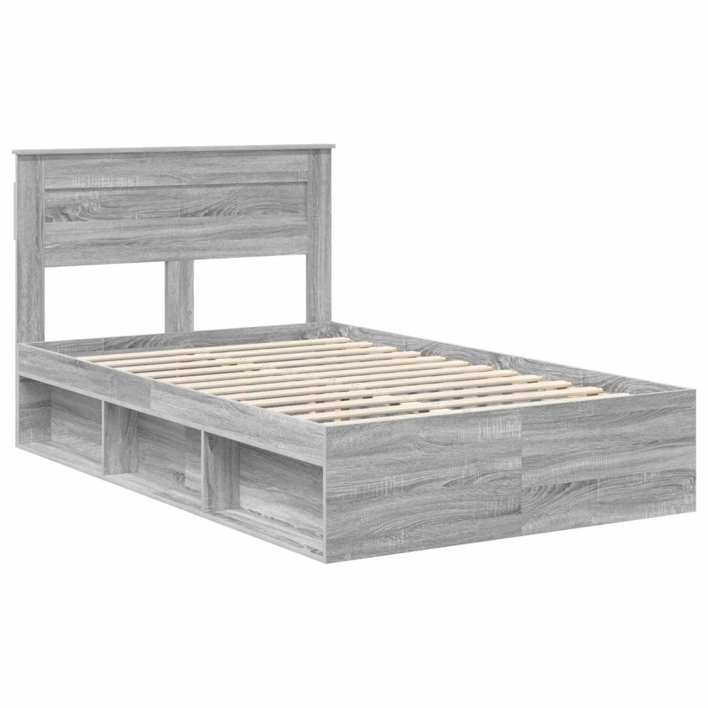Letto matrimoniale | Letto per adulti | Struttura del letto Grigio Sonoma 120 x 190 cm Pino massello
