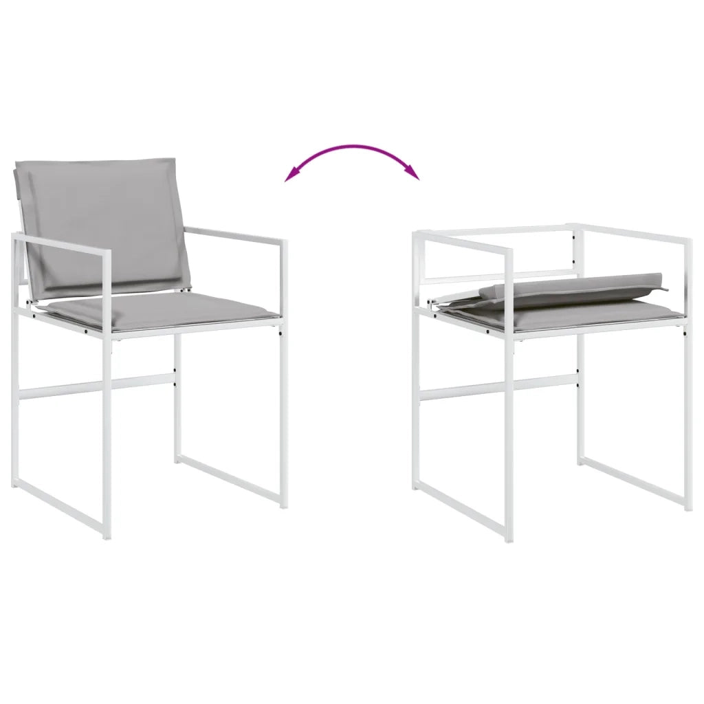 Set da Pranzo da Giardino 13 pz con Cuscini Bianco in Textilene 3295100