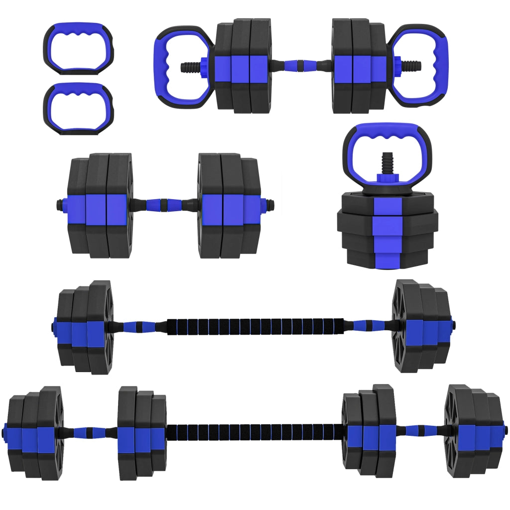 Set di Pesi da Palestra 6 in 1 ¨C Minimal ¨C Blu, Plastica e Sabbia