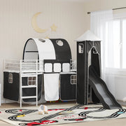 Struttura del letto loft per bambini-Giroletto per bambini Bianco e Nero 107 x 200 cm 290967