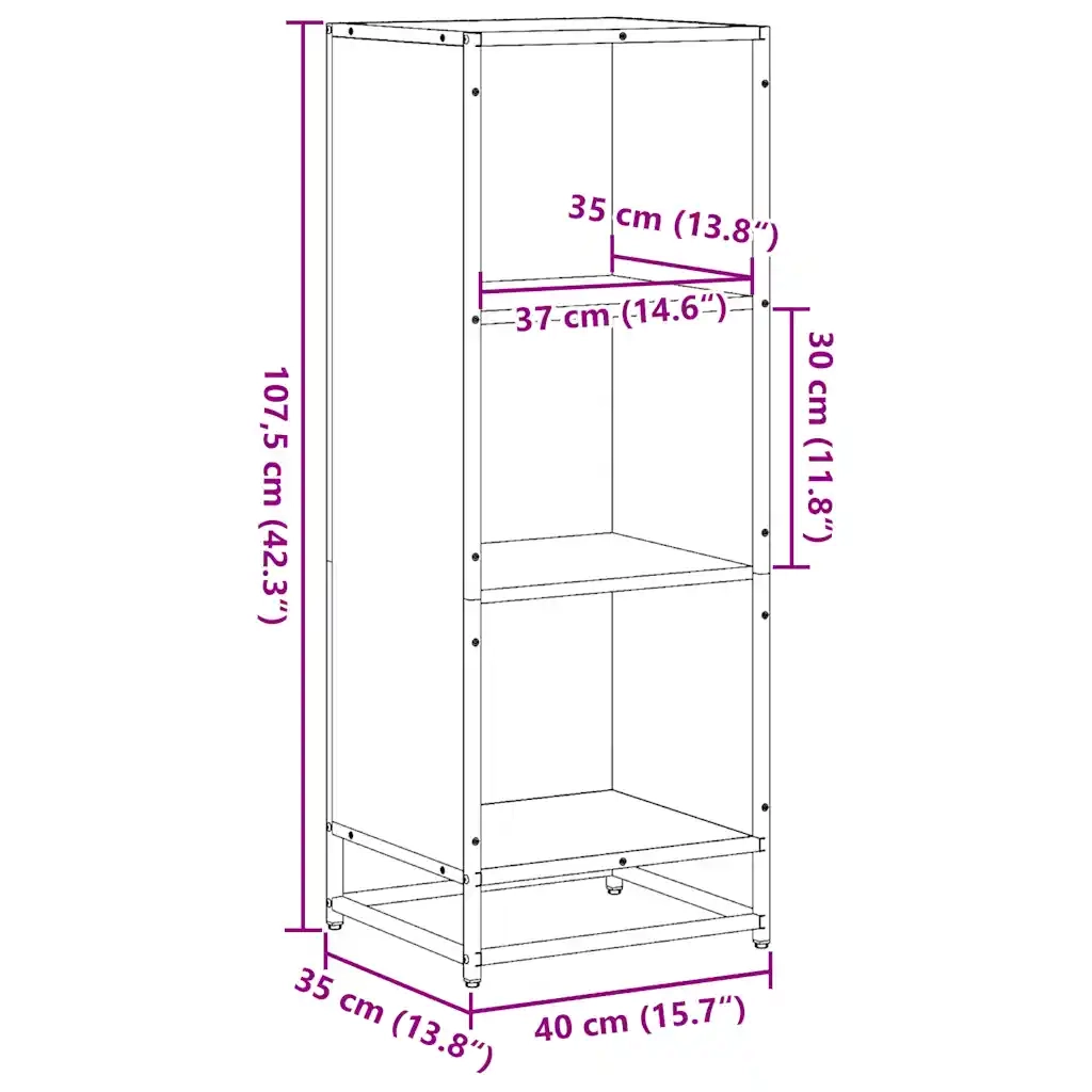 Libreria Rovere Sonoma 40x35x107,5 cm in Legno Multistrato 849110