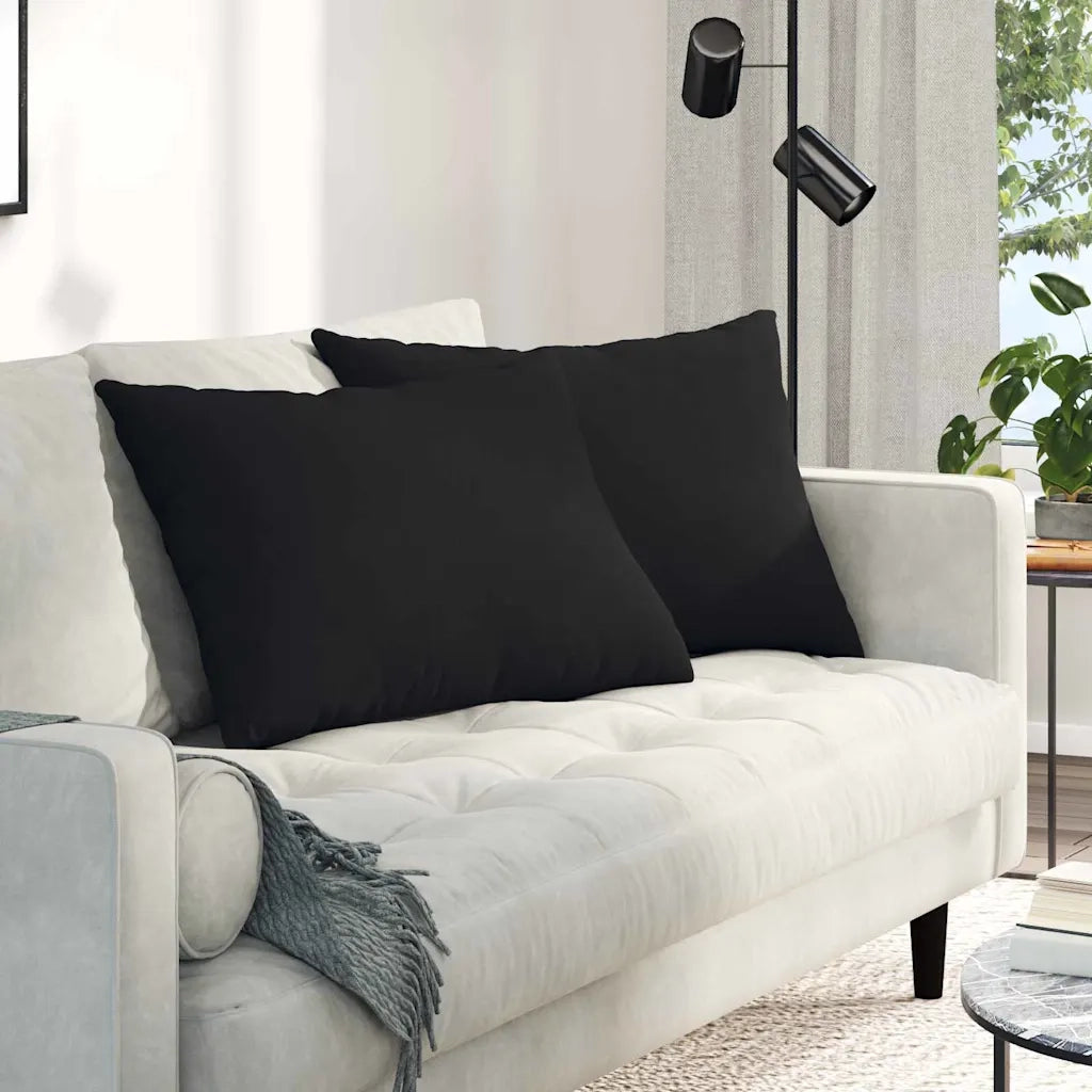 Cuscini da Divano 2 pcs Nero 70 x 50 cm Tessuto 42013771