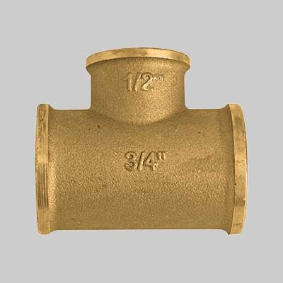 RACCORDO A TEE RIDOTTO AL CENTRO OTTONE GIALLO  1 x 3/4 x 1     MADE IN ITALY