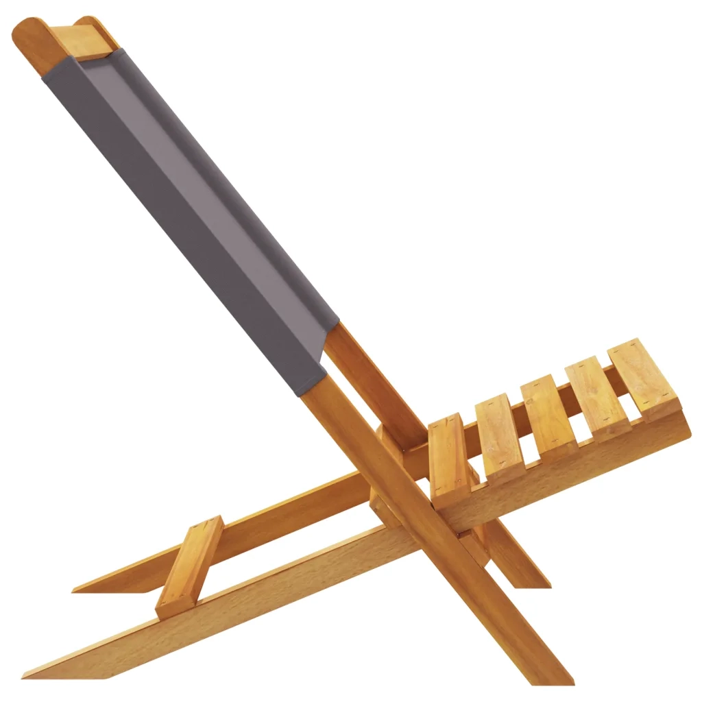 Sedie Giardino Pieghevoli 6pz Antracite Tessuto Legno Massello 3214641