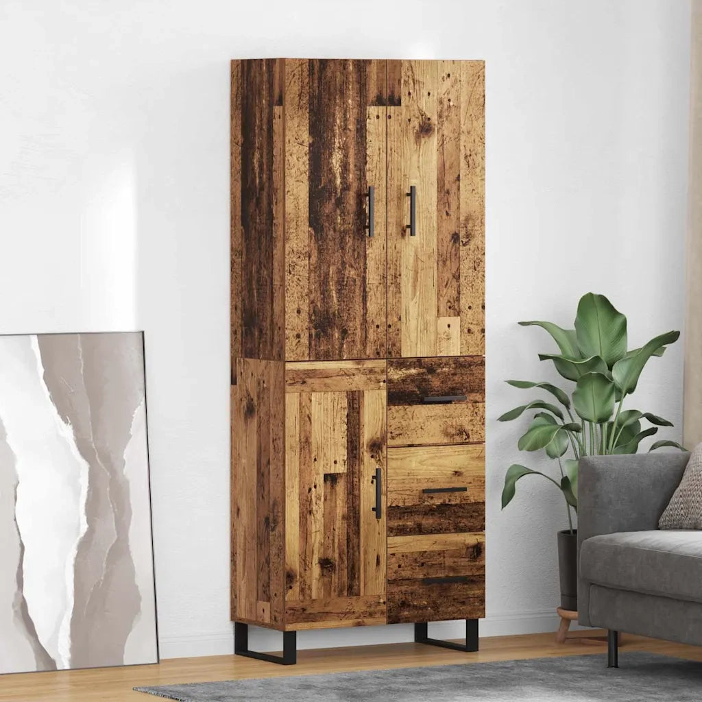 Credenza con cassetto 2 pcs Legno vecchio 69,5 x 34 x 180 cm 3415697
