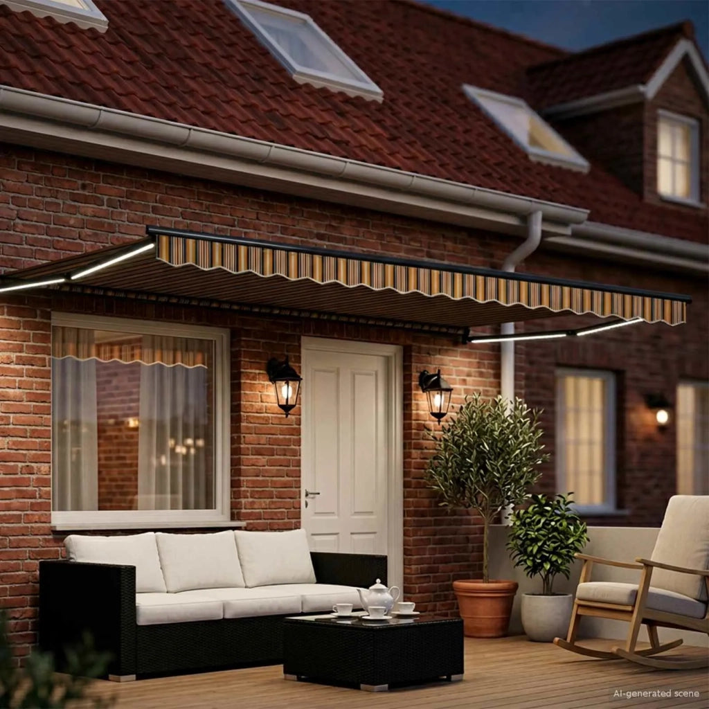Tenda retrattile manuale con LED 4,5 × 3 m 3419485