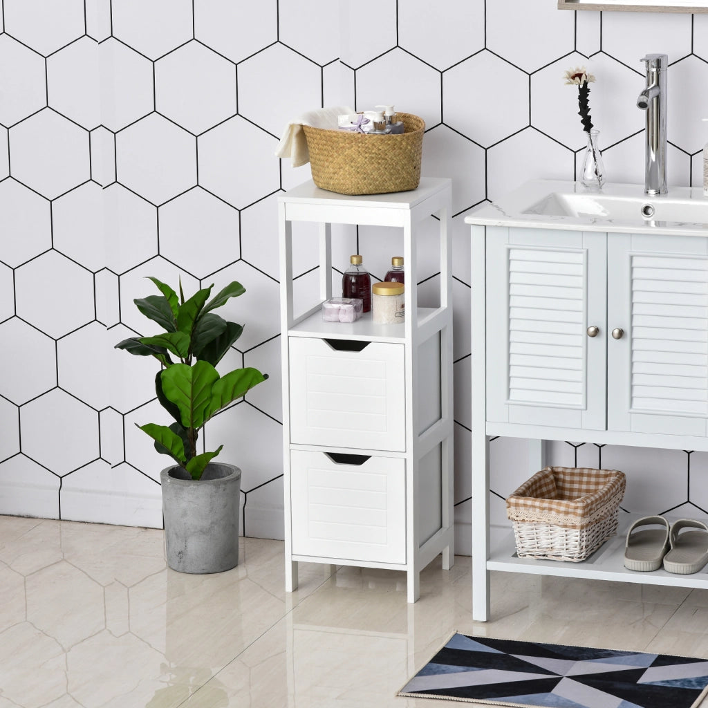Mobile Bagno con Anta e Cassetti ¨C Minimal ¨C Bianco 30x30x89 cm