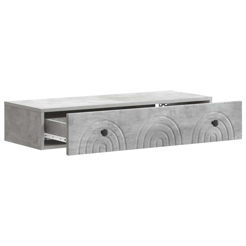 Tavolino da Parete Laterale 87,5 x 34,5 x 17 cm Grigio Cemento 898158