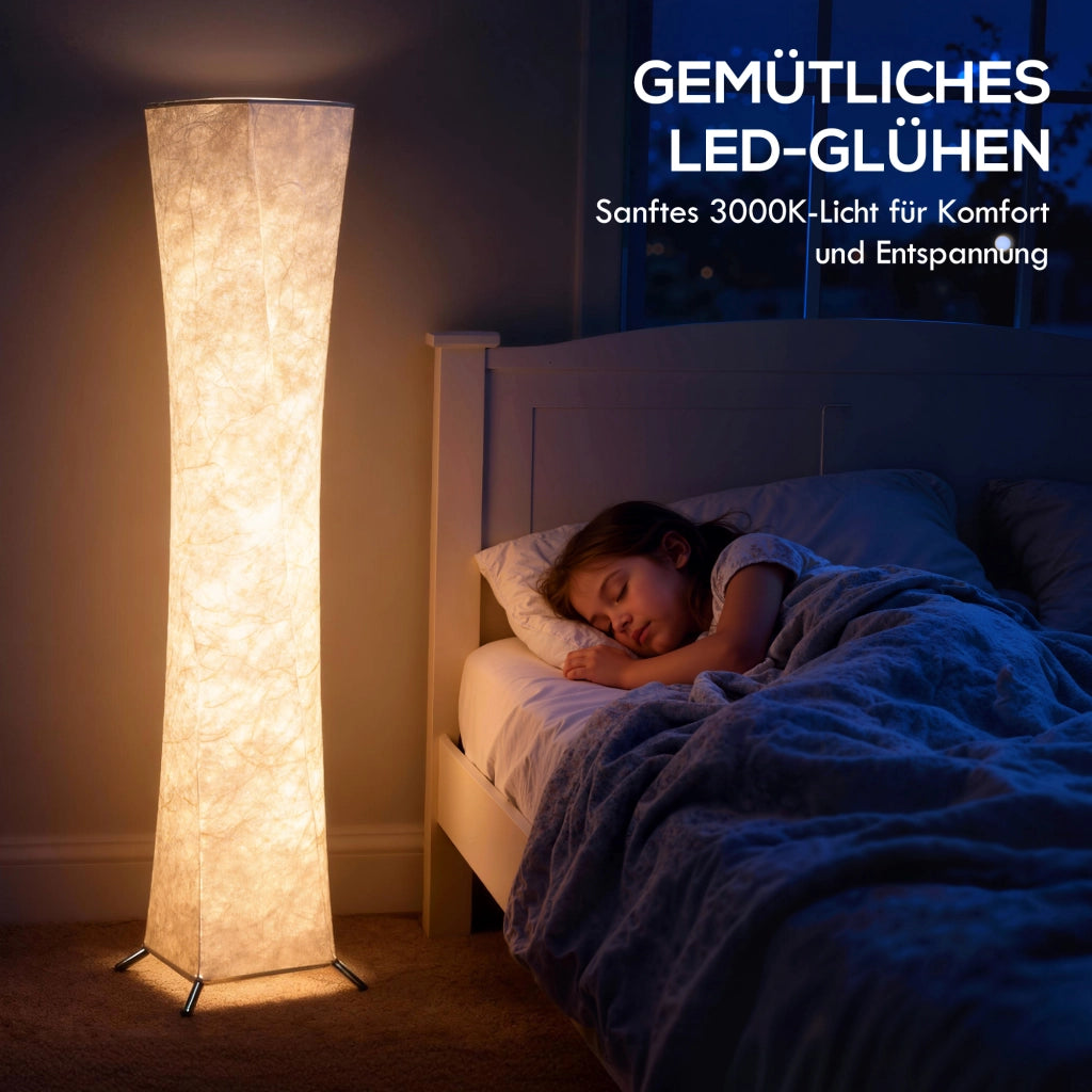 Lampada da terra con paralume in carta, interruttore a pedale, 3 livelli di luminosita, bianco ¨C zephmum