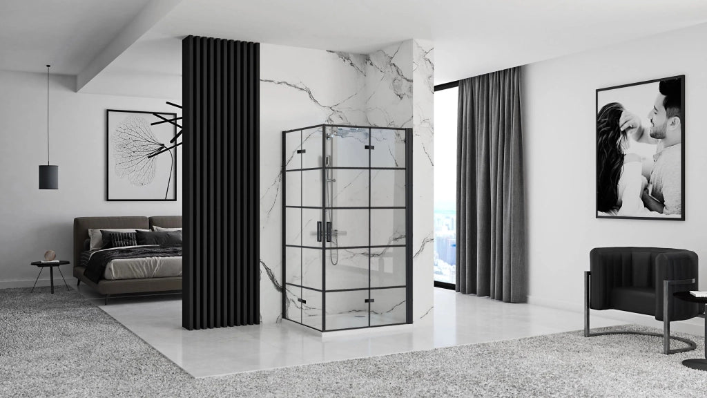 Cabina Doccia Rea Molier Black Double 80x80