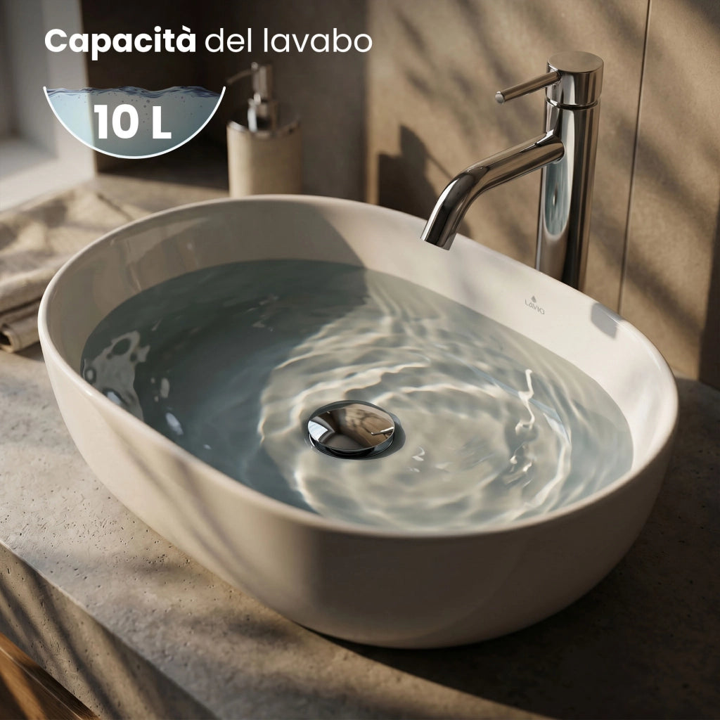 Lavabo da appoggio ovale ELIPSE ceramica 49 cm Bianco