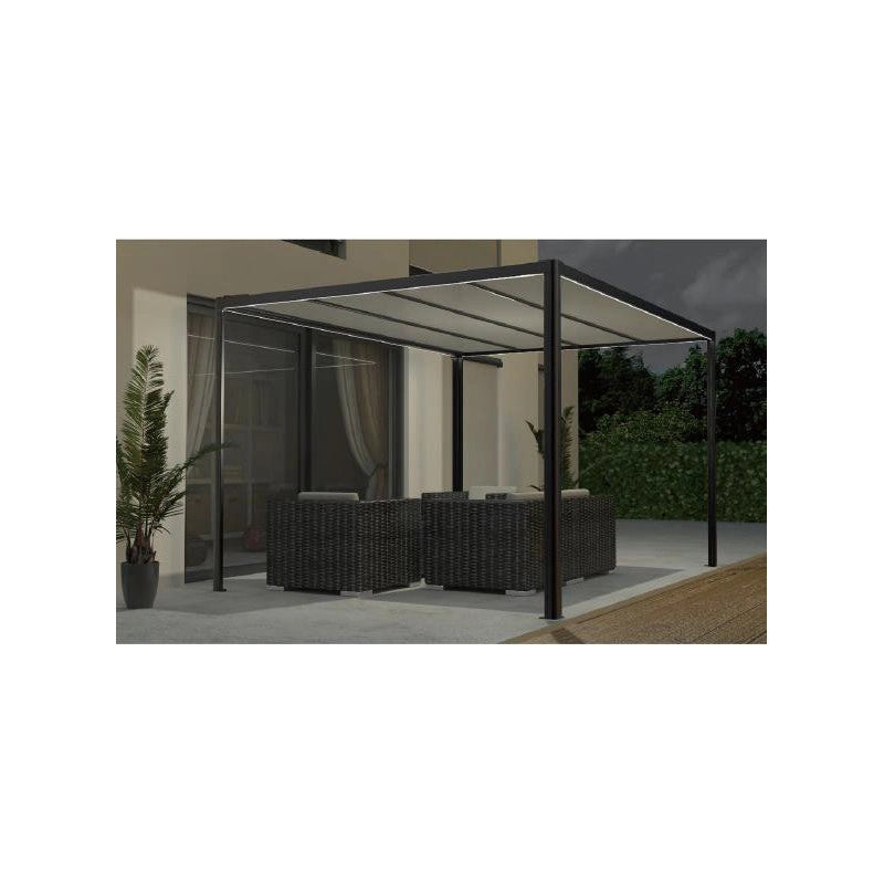 Tonnelle  E-Store en aluminium ANTHRACITE 3x3m